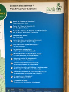 Übersichtsliste der Wanderwege der Region.