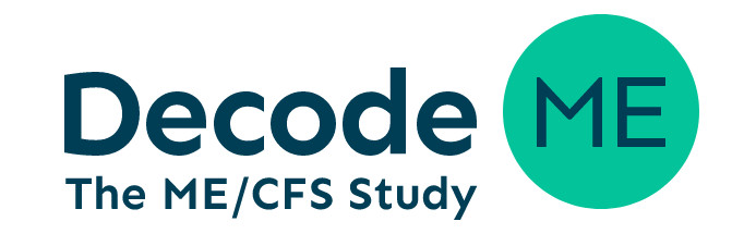 Logo der Webseite, die die Studie durchführt mit dem Text Decode ME, The ME/CFS Study
