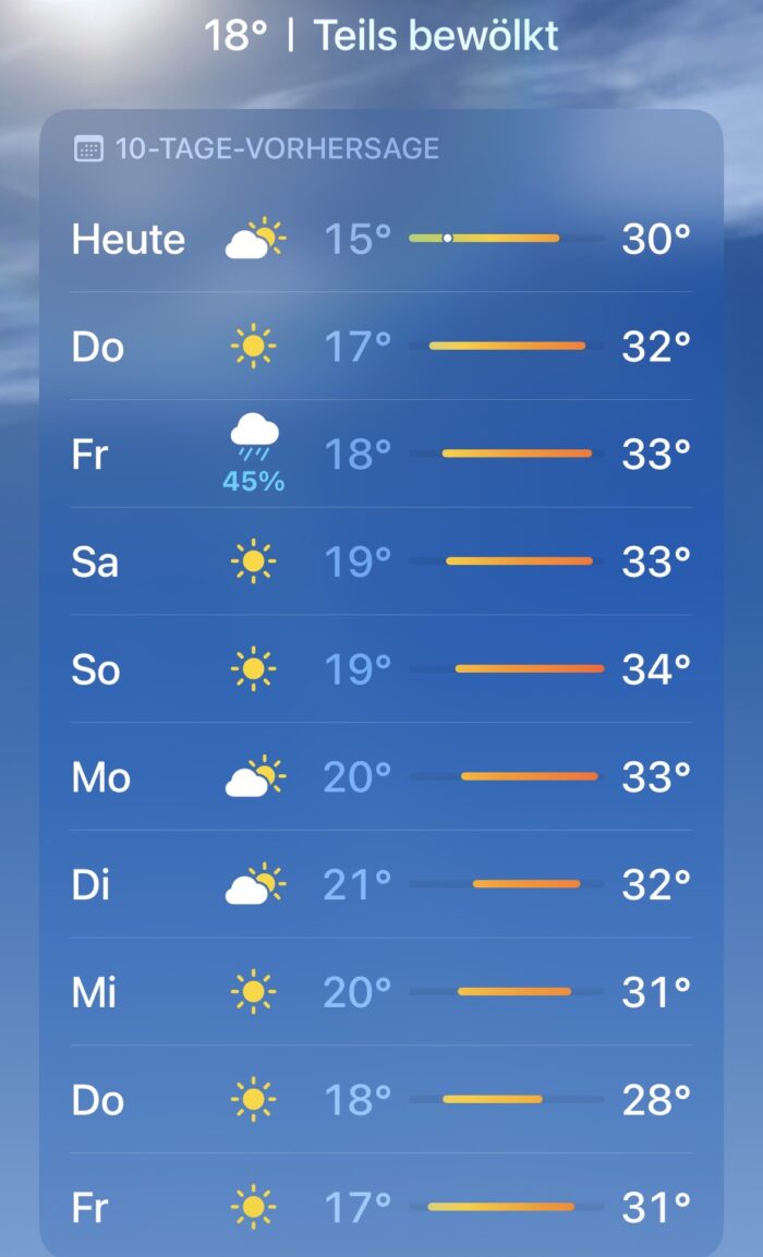 Screenshot Wetterapp