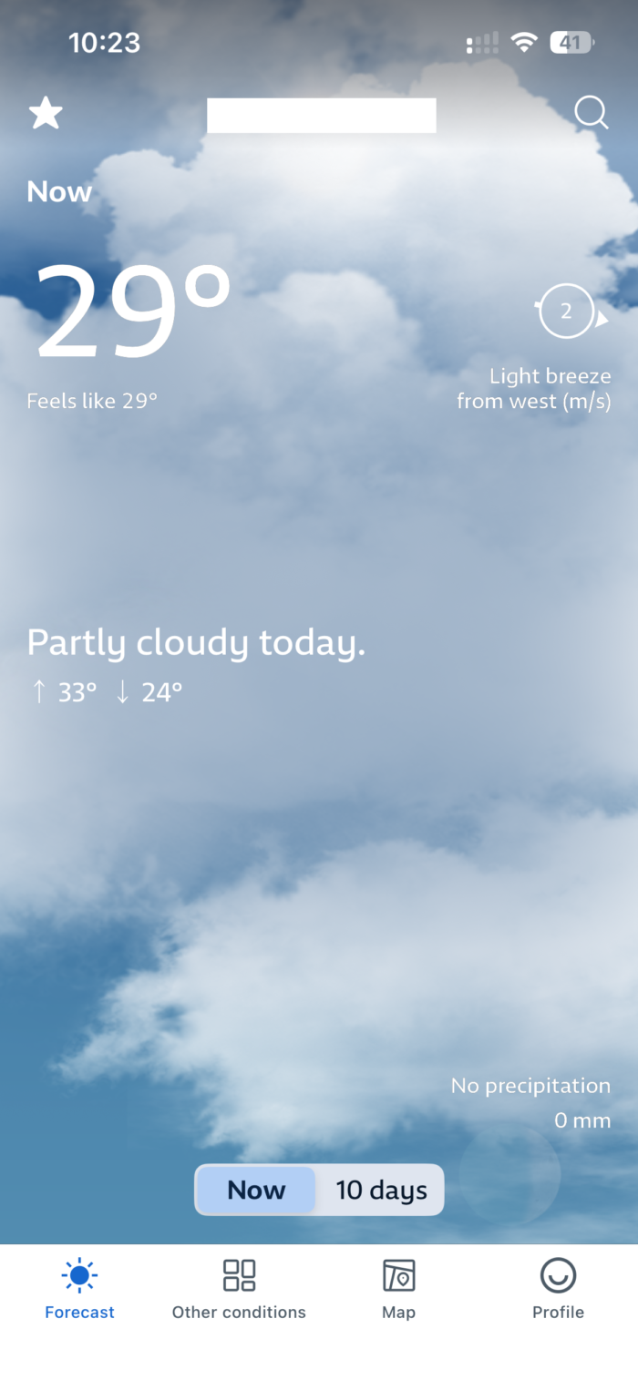 Screenshot Wetterapp