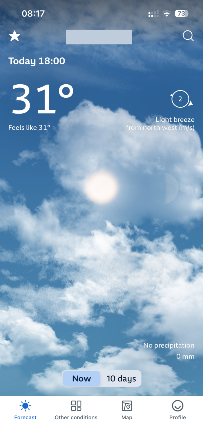Screenshot Wetterapp