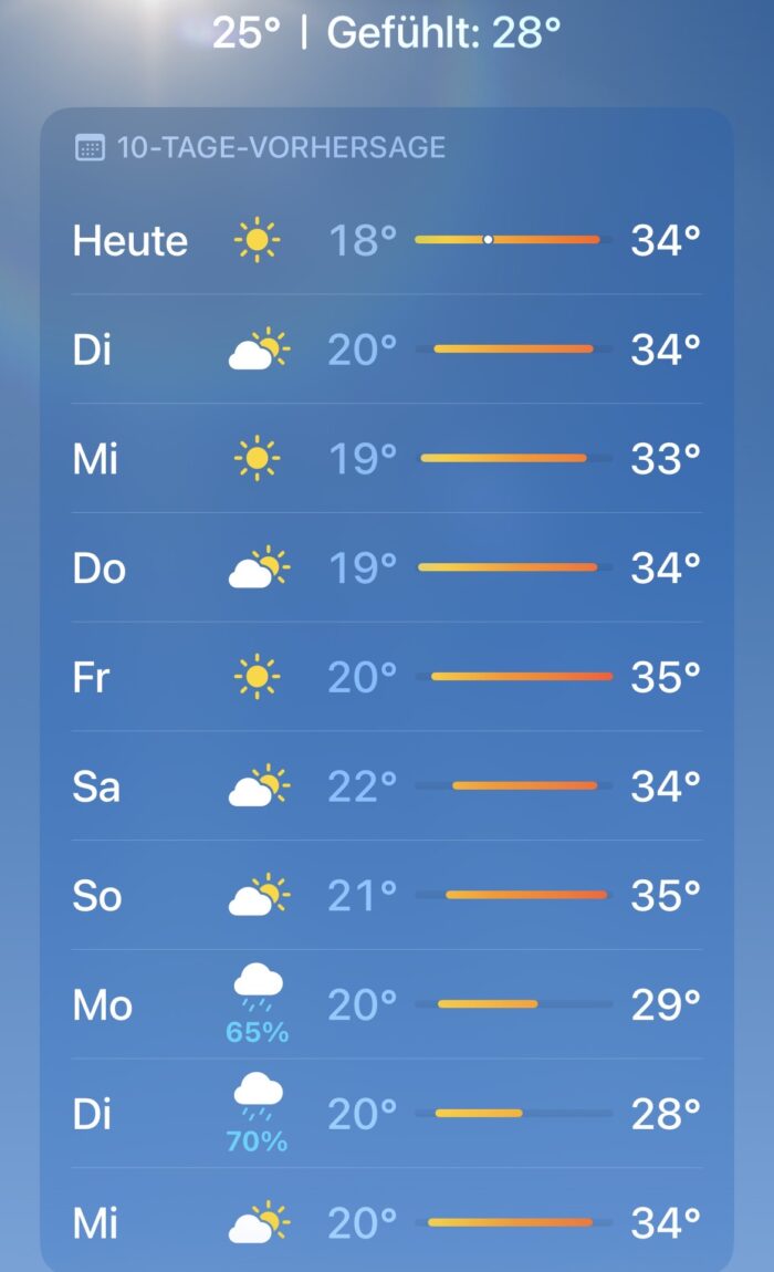 Screenshot Wetterapp