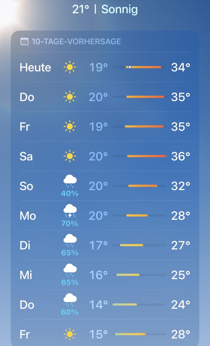 Screenshot Wetterapp