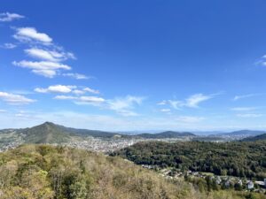 Weitblick vom Wasserturm aus, mit Blauhimmel