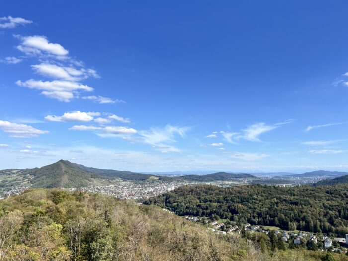 Weitblick vom Wasserturm aus, mit Blauhimmel